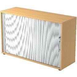 Hammerbacher Rollladenschrank Buche, Silber 1.200 x 400 x 748 mm Produktbild