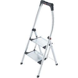Hailo Klapptrittleiter Living Step Silber, Schwarz 2 Stufen 119 cm Produktbild