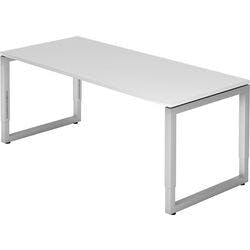 Hammerbacher Schreibtisch R Serie Weiß 1.800 x 650 mm mit Aufbau Produktbild