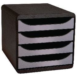 Exacompta Schubladenbox Polystyrol Schwarz, Silber 27,8 x 34,7 x 26,7 cm Produktbild