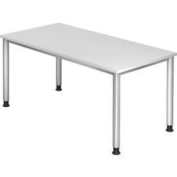 Hammerbacher Höhenverstellbar Tisch Rechteckig ABS (Acrylnitril-Butadien-Styrol), Kunststoff, Spanplatte Weiß 1.600 x 800 mm Produktbild
