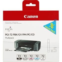 Canon PGI-72P Original Tintenpatrone Foto Schwarz, Foto Cyan, Foto Magenta, Grau Multipack 5 Stück Produktbild