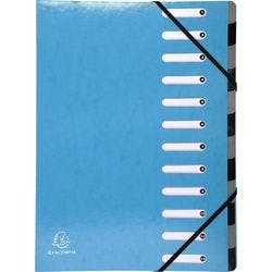 Exacompta Fächermappe 53927E DIN A4 Pressspankarton Gummiband 24,5 (B) x 32 (H) cm Türkis Produktbild