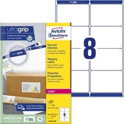 AVERY Zweckform Abziehhilfe QuickPEEL,ultragrip Versandetiketten L7165-100 Selbsthaftend DIN A4 Weiß 99,1 x 67,7 mm 100 Blatt à 8 Etiketten Produktbild