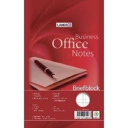 LANDRÉ Briefblock Business Office Notes Weiß Kariert Ungelocht DIN A5 14,8 x 21 cm 50 Blatt Produktbild