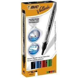 BIC Velleda Whiteboard-Marker Extra Breit Rundspitze Farbig sortiert 4 Stück Produktbild