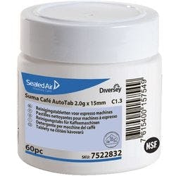 Diversey Reinigungstabs für Kaffeemaschinen Suma Coffee Tabs Parfumfrei 2 Stück à 60 Stück Produktbild
