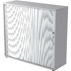 Hammerbacher Rollladenschrank Stahl, PVC 2 Fachböden abschließbar 1.200 x 400 x 1.100 mm Grau, Silber Produktbild