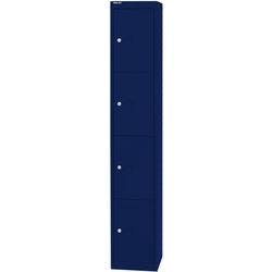 Bisley Metall Schließfach 4 Türen 1 abteile Schlüssel 305 x 305 x 1.802 mm Oxfordblau Produktbild