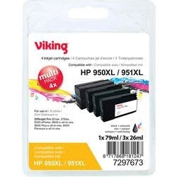 Viking 950XL / 951XL Kompatibel HP Tintenpatrone C2P43AE Schwarz, Cyan, Magenta, Gelb Multipack 4 Stück Produktbild