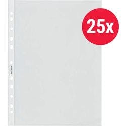 Bene Prospekthüllen DIN A4 Glasklar Transparent 100 Mikron PP (Polypropylen) Oben 11 Löcher 25 Stück Produktbild