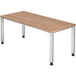 Hammerbacher Q Serie Höhenverstellbar Schreibtisch Rechteckig Walnuss 4 Füße 1.800 (B) x 685 (H) mm Holz Produktbild