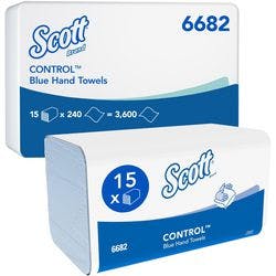Scott Control Falthandtücher Z-falz Blau 1-lagig 6682 15 Stück à 240 Blatt Produktbild