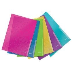 Leitz WOW Ordnungsmappe DIN A4 Verschlussklappe PP (Polypropylen) Hoch 22 (B) x 0,1 (T) x 31 (H) cm Farbig Sortiert 6 Stück Produktbild