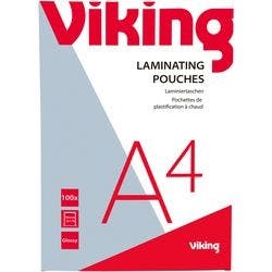 Viking Laminierfolien DIN A4 Glänzend 175 Mikron (2 x 175) Transparent 100 Stück Produktbild