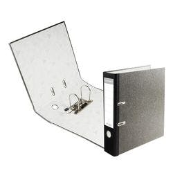 Exacompta Prem Touch Ordner DIN A4 80 mm Schwarz 2 Ringe Pappkarton Wolkenmarmor Hochformat Produktbild