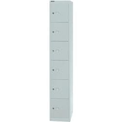 Bisley Metall Schließfach 6 Türen 1 abteile Schlüssel 305 x 457 x 1.802 mm Hellgrau Produktbild