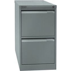 Bisley Stahl Aktenschrank 2 Schübe Abschließbar 413 x 622 x 711 mm Silber Produktbild