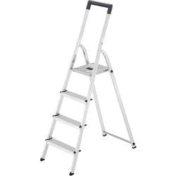 Hailo Stufenleiter L40 Easyclix Silber 4 Stufen 46 x 115 x 159 cm Produktbild