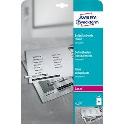 AVERY Zweckform 3482 Selbstklebefolie DIN A4 Transparent 210 x 297 mm 25 Blatt Produktbild Print Hauptbild L