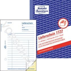 AVERY Zweckform Lieferschein 1722 DIN A6 Perforiert N/A 40 Blatt Produktbild