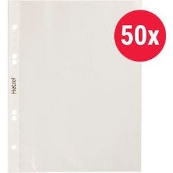Hetzel Prospekthüllen A6 Genarbt Transparent 75 Mikron PP (Polypropylen) Oben 6 Löcher 50 Stück Produktbild