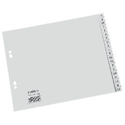 Hetzel Kunststoffregister 25241281 DIN A4 (halbe Höhe) Grau 20-teilig 4-fach Kunststoff A - Z Produktbild