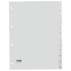 Hetzel Register DIN A4 Grau 12-teilig 4-fach Kunststoff 1 bis 12 Produktbild