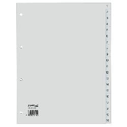 Hetzel Register 25271481 DIN A4 Grau 20-teilig 4-fach Kunststoff 1 bis 20 Produktbild