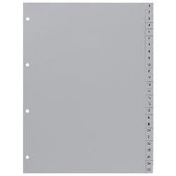 Hetzel Register 721308 DIN A4 Grau 52-teilig Perforiert Kunststoff 1 bis 52 52 Blatt Produktbild