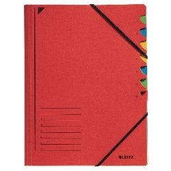 Leitz Ordnungsmappe DIN A4 Rot Karton Mit 7 Fächern 24,5 x 32 cm Produktbild
