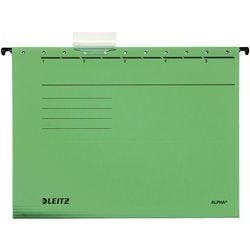 Leitz ALPHA Hängemappen 1985 DIN A4 V-Base 15 mm 275 g/m² Grün 100% Recycelter Pendarec-Karton 5 Stück Produktbild
