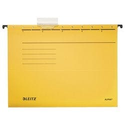 Leitz ALPHA Hängemappen 1985 DIN A4 V-Base 15 mm 275 g/m² Gelb 100% Recycelter Pendarec-Karton 5 Stück Produktbild