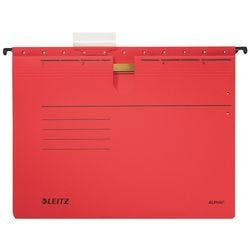 Leitz ALPHA Hängehefter 1984 DIN A4 Kaufmännische Heftung V-Base 15 mm 275 g/m² Rot 100% Recycelter Pendarec-Karton 5 Stück Produktbild