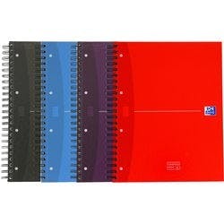 OXFORD Office Essentials Notizbuch DIN A4+ Liniert Spiralbindung Pappe Farbig sortiert Perforiert 240 Seiten 5 Stück à 120 Blatt Produktbild