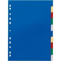 DURABLE Blanko Register DIN A4 Farbig Sortiert Mehrfarbig 10-teilig PP (Polypropylen) Portrait A4 11 Löcher 6740 Produktbild