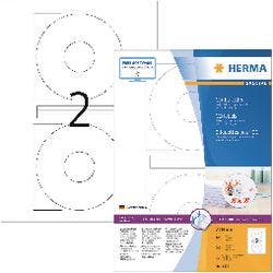 HERMA SPECIAL A4 CD/DVD Etiketten 4471 haftend DIN A4 Weiß 116 x 116 mm 100 Blatt à 2 Etiketten Produktbild