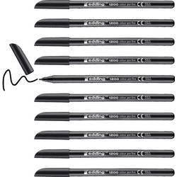 edding Filzstift 0,5-1 mm  Fein Schwarz 1200 10 Stück Produktbild