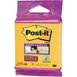 Post-it Super Sticky Haftnotizen 76 x 76 mm Gelb Quadratisch 270 Blatt Produktbild