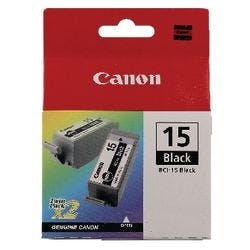 Canon BCI-15BK Original Tintenpatrone Schwarz Duopack 2 Stück Produktbild