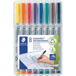 STAEDTLER Lumocolor Non-Permanent Folienstifte Extra Fein Rundspitze Farbig sortiert 8 Stück Produktbild