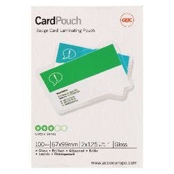 GBC Card Laminierfolien Visitenkarte & Kreditkarte Nein Glänzend 125 Mikron (2 x 125) Transparent 100 Stück Produktbild