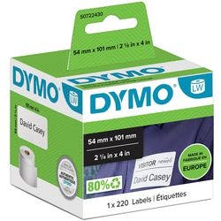 DYMO LW Versandetiketten Authentisch 99014 S0722430 Selbsthaftend Schwarz auf Weiß 54 x 101 mm 220 Etiketten Produktbild