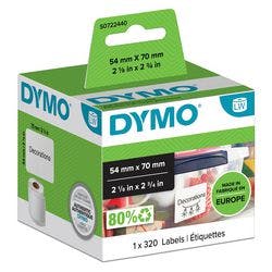 DYMO LW Etiketten Authentisch 99015 S0722440 Selbsthaftend Schwarz auf Weiß 54 x 70 mm 320 Etiketten Produktbild