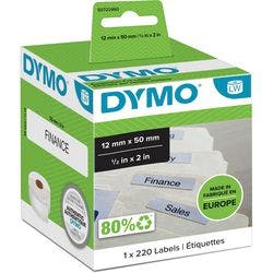 DYMO LW Hängemappen-Etiketten Authentisch 99017 S0722460 Selbsthaftend Schwarz auf Weiß 12 x 50 mm 220 Etiketten Produktbild