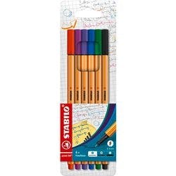 STABILO point 88 Fineliner 0,4 mm Nadelspitze Farbig sortiert Point 88 6 Stück Produktbild