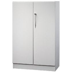 Hammerbacher Future Schrank Melaminharzbeschichtete Spanplatte 2 Fachböden abschließbar 800 x 420 x 1.270 mm Grau Produktbild