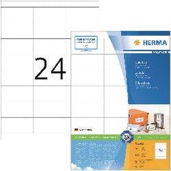 HERMA Universaletiketten 7010 Weiß DIN A4 70 x 33,8 mm 100 Blatt à 24 Etiketten Produktbild
