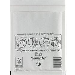 Mail Lite Luftpolster-Luftpolster-Versandtaschen C/0 Weiß Ohne Fenster 150 (B) x 210 (H) mm Abziehstreifen 79 g/m² 100 Stück Produktbild