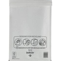 Mail Lite Luftpolster-Luftpolster-Versandtaschen F/3 Weiß Ohne Fenster 220 (B) x 330 (H) mm Abziehstreifen 79 g/m² 50 Stück Produktbild